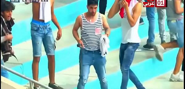  Tunisian supporter shows his dick to police